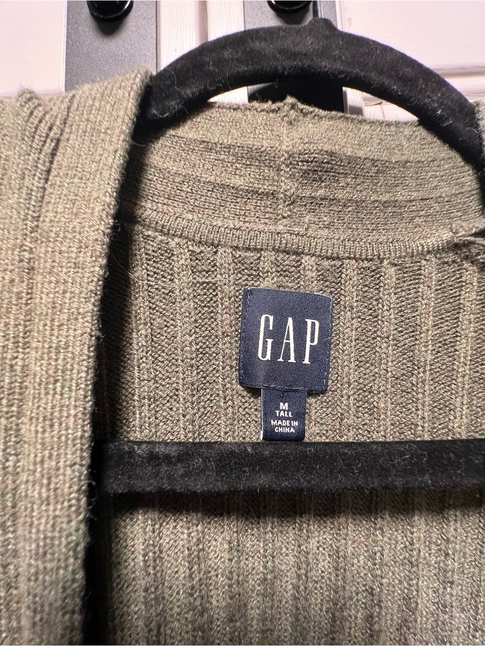 GAP Olive Green Ribbed Button Cardigan - Picture 4 of 4